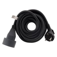 Predlžovací kábel Zenitech 16A 2P+E H05VV-F 3G 1,5mm² čierny 10m s uzemnenou zásuvkou 2