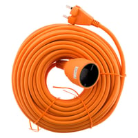 Predlžovací kábel Zenitech 16A H05VV-F 2x1,5mm² 3680W 230V 25m oranžový, vonkajší, odolný voči poveternostným vplyvom, na kosačku a gril, norma NF CE 2