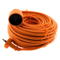 Predlžovací kábel Zenitech 16A H05VV-F 2x1,5mm² 3680W 230V 25m oranžový, vonkajší, odolný voči poveternostným vplyvom, na kosačku a gril, norma NF CE 1