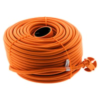 Prelungitor Zenitech 16A H05VV-F 2x1,5mm² 3680W 230V 50m Portocaliu pentru Exterior, Mașină de Tuns Iarba și Grătar, Standard NF CE 1