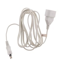Predlžovací kábel Zenitech H03VVH2-F 2x0,75mm² 6A s detskou poistkou, biely, 2m, elektrický predlžovací kábel podľa normy CE NF 1
