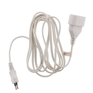 Zenitech produžni kabel H03VVH2-F 2x0,75mm² 6A s dječjom zaštitom, bijeli, 2m, CE NF standardni električni produžni kabel