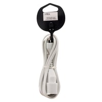 Predlžovací kábel Zenitech H03VVH2-F 2x0,75mm² 6A s detskou poistkou, biely, 2m, elektrický predlžovací kábel podľa normy CE NF 5