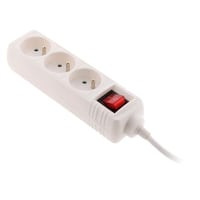 Predlžovačka Zenitech 3 zásuvky 16A s vypínačom, biela, kábel HO5VV-F 3G1 mm² 1 m, kompaktná rozvodka pre elektrické zariadenia a svietidlá 4
