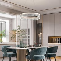 ZenithBeam Modern LED Kristály Függőlámpa 28W Dimmer Arany Étkezőasztal 5
