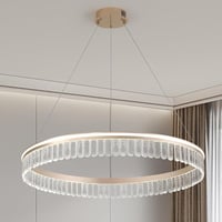 ZenithBeam Modern LED Kristály Függőlámpa 28W Dimmer Arany Étkezőasztal 1