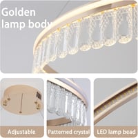 ZenithBeam Modern LED Kristály Függőlámpa 28W Dimmer Arany Étkezőasztal 2