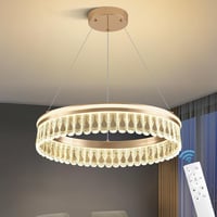 ZenithBeam Modern LED Kristály Függőlámpa 28W Dimmer Arany Étkezőasztal 8