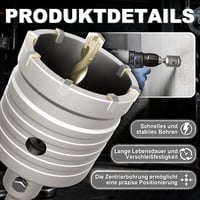 ZENIX 130 mm SDS Plus Fúrófej Adapter 220 mm Kőfúráshoz Betonhoz Márványhoz Porzsák Kulcs 3
