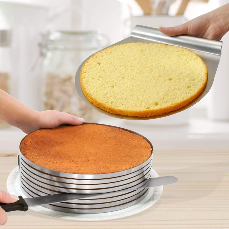 Zenker 3 részes tortakészlet 26/28 cm rozsdamentes acél tortagyűrűvel, lapáttal és késsel - 1 - confezione, A