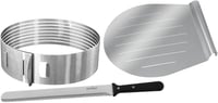 Zenker 3 részes tortakészlet 26/28 cm rozsdamentes acél tortagyűrűvel, lapáttal és késsel - 1 - confezione, A 1