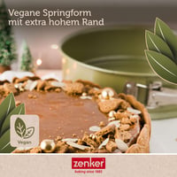 Formă de tort cu arc Zenker Green Vision, diametru 26 cm, margine înaltă, înveliș antiaderent vegan, verde, cu 2 baze 5