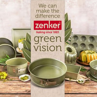 Formă de tort cu arc Zenker Green Vision, diametru 26 cm, margine înaltă, înveliș antiaderent vegan, verde, cu 2 baze 6