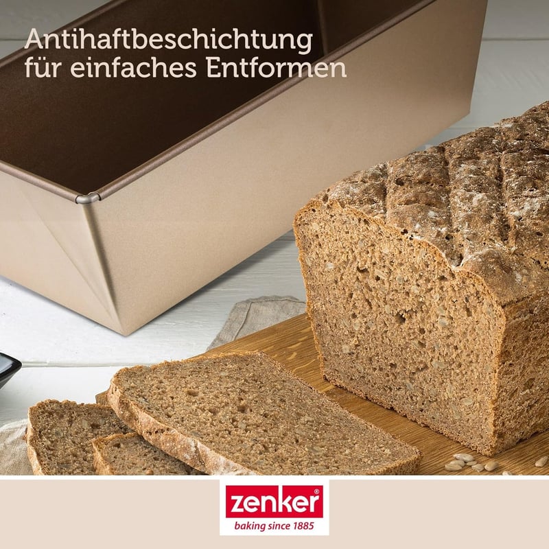 Zenker Mojave kenyérsütő forma 30 cm arany-mahagóni rozsdamentes acél