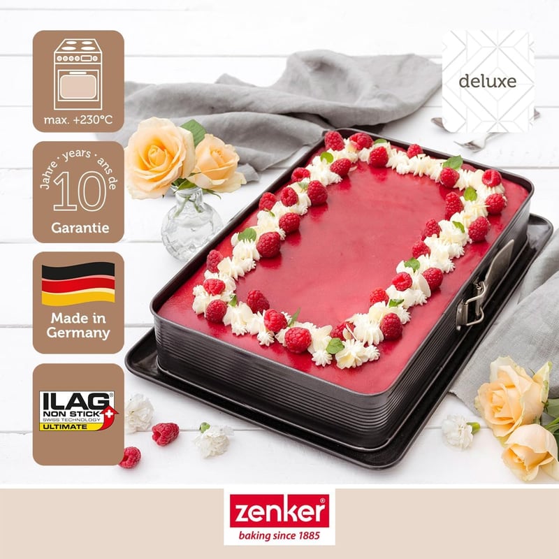 Zenker Nyitható Lasagne Sütőforma Spatulával, 25x38 cm, Antilengő Bevonat - 38 x 25 x 7.5 cm