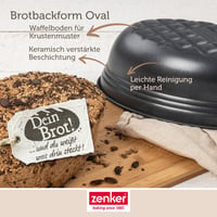 Zenker oválna forma na pečenie chleba, čierny kov s keramicky vystuženou nepriľnavou vrstvou, 1 ks 4
