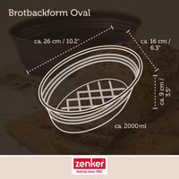 Zenker oválna forma na pečenie chleba, čierny kov s keramicky vystuženou nepriľnavou vrstvou, 1 ks 5
