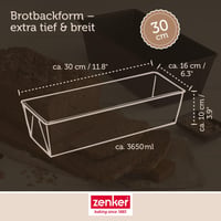 Forma na pečenie chleba Zenker PURE 30 cm, čierna, s nepriľnavým povrchom, forma na chlieb a bábovku s objemom 3,65 litra, odolná voči teplu do 230 °C 4