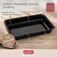 Tavă de copt din tablă de oțel Zenker Special Cooking 40 x 29 x 6 cm – tavă emailată pentru copt 4
