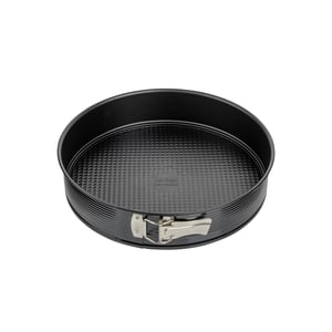 Zenker Springform kapcsos sütőforma lapos aljjal Ø28 cm, fekete, antitapadó bevonattal, acéllemez, 230°C hőálló, Made in Germany