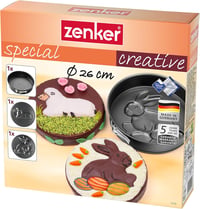 Zenker Springform készlet nyúl és bárány motívummal 26 cm fekete rozsdamentes acél 7