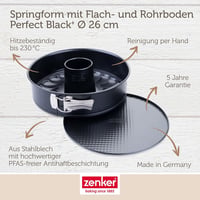 Zenker Springform tortaforma 26 cm, cserélhető aljak, fekete, antilengő bevonat 4