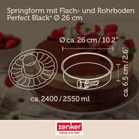 Zenker Springform tortaforma 26 cm, cserélhető aljak, fekete, antilengő bevonat 5