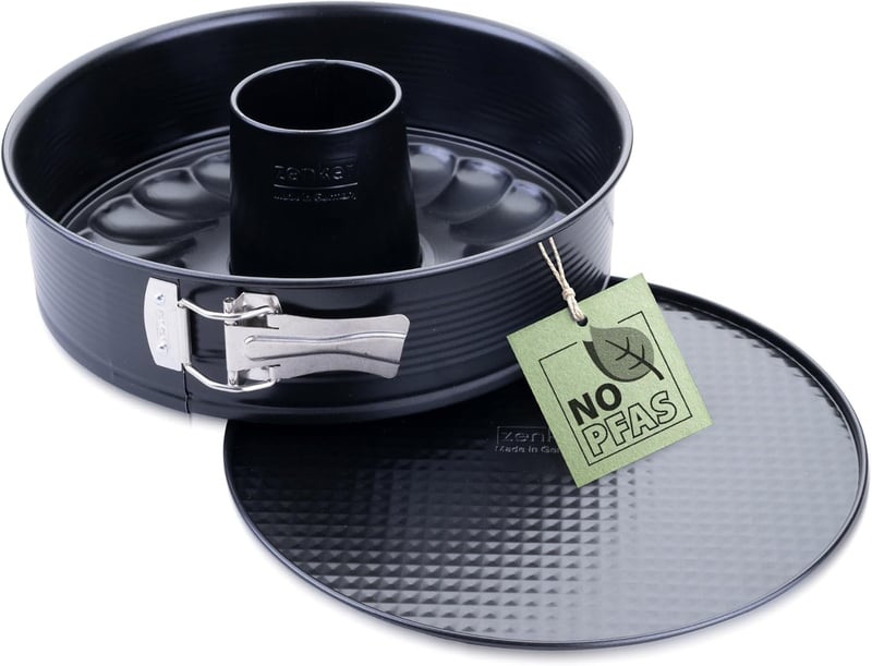 Zenker Springform tortaforma 26 cm, cserélhető aljak, fekete, antilengő bevonat