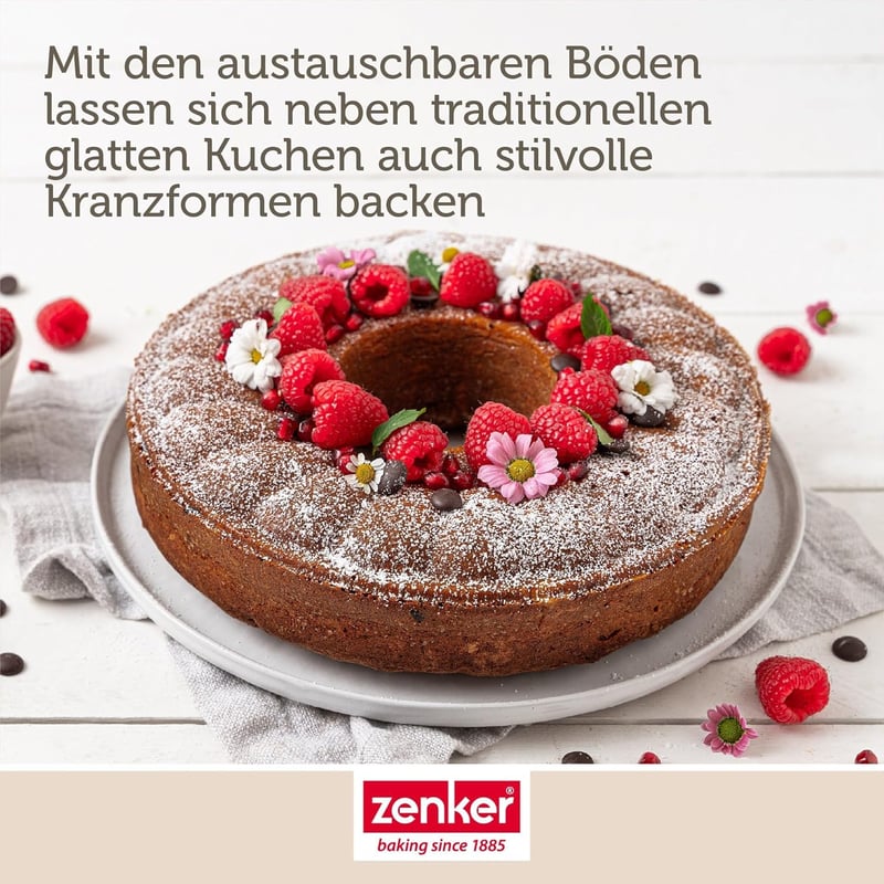 Zenker Springform tortaforma 26 cm, cserélhető aljak, fekete, antilengő bevonat