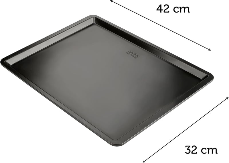 Zenker sütőlemez 42x32 cm antilengő bevonattal pizzához, kekszhez, desszerthez - 42 x 32 cm, Black