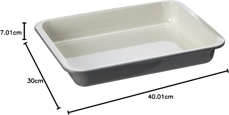 Zenker Zománcozott Sütőedény 40x29 cm Krém-Szürke Sütés Főzéshez