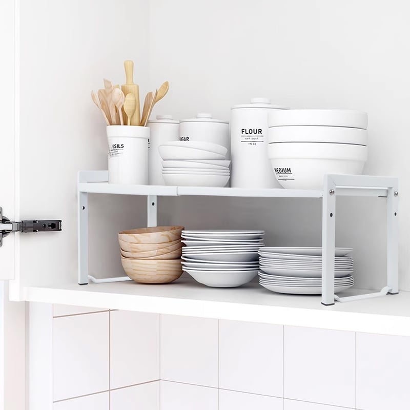 ZenMaarket Expandálható Polc 66cm Fehér Konyhai Szervezőrendszer Fűszertartó