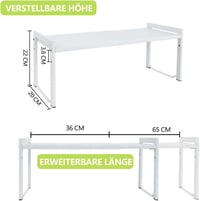 ZenMaarket Expandálható Polc 66cm Fehér Konyhai Szervezőrendszer Fűszertartó 3