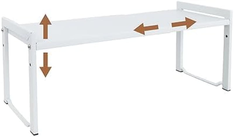 ZenMaarket Expandálható Polc 66cm Fehér Konyhai Szervezőrendszer Fűszertartó