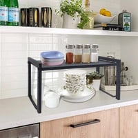 ZenMaarket Expandálható Polc 66cm Fekete Konyhai Szervezőrendszer Fűszertartó 5