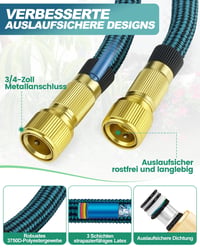 Flexibilná záhradná hadica Zenmos 45 m, hadica na vodu s 3/4" a 1/2" prípojkou, s 10-funkčnou striekacou pištoľou, rozťahovacia záhradná hadica na polievanie záhrady 4