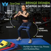 Set Benzi Elastice Textile ZenOne Sports, 3 Niveluri de Rezistență - Set Benzi pentru Antrenament de Forță, Încălzire, cu Plan de Antrenament Inclus 2
