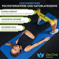 Set Benzi Elastice Textile ZenOne Sports, 3 Niveluri de Rezistență - Set Benzi pentru Antrenament de Forță, Încălzire, cu Plan de Antrenament Inclus 3