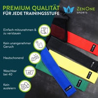 Set Benzi Elastice Textile ZenOne Sports, 3 Niveluri de Rezistență - Set Benzi pentru Antrenament de Forță, Încălzire, cu Plan de Antrenament Inclus 5