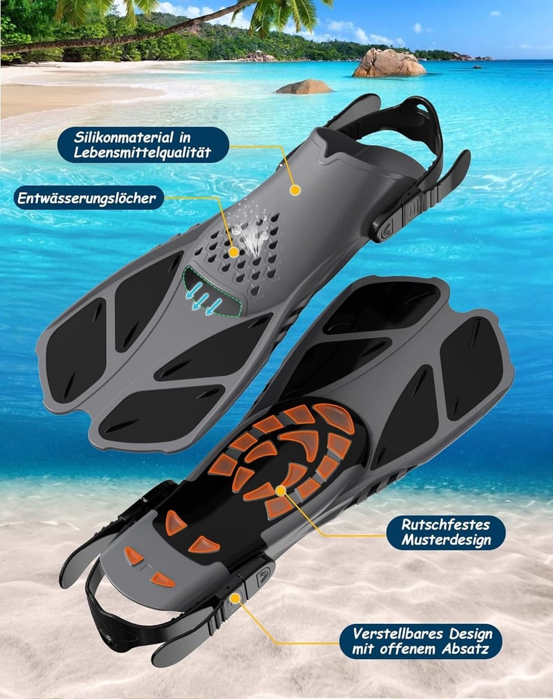 Zenoplige 3 az 1-ben snorkel szett felnőtteknek, páramentes maszk, száraz légzőcső és úszólábak