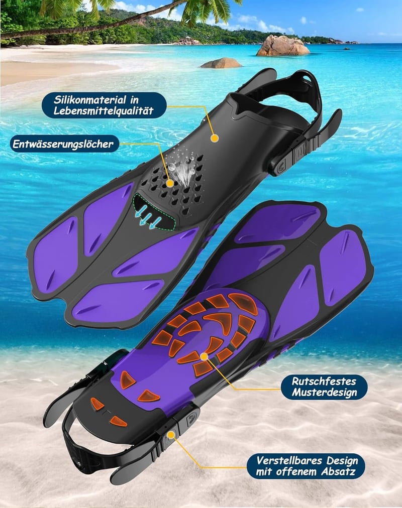 Zenoplige 3 az 1-ben snorkel szett felnőtteknek, páramentesítő maszk, száraz légzőcső és úszólapát