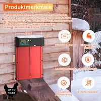 ZenxyHoC Automata Csirkecoop Ajtó Napelemes Távirányítóval 4 Módú LCD Kijelzővel 5