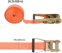 ZEONHEI Rögzítő Heveder Szett 4db - 8m x 50mm Sárga Racsnis Spanifer 2000kg Teherbírással Autóhoz, Teherautóhoz, Utánfutóhoz 2