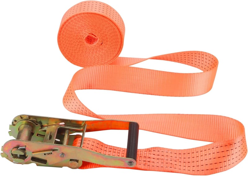 ZEONHEI Rögzítő Heveder Szett 4db - 8m x 50mm Sárga Racsnis Spanifer 2000kg Teherbírással Autóhoz, Teherautóhoz, Utánfutóhoz