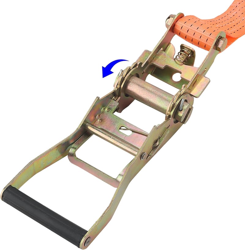 ZEONHEI Rögzítő Heveder Szett 4db - 8m x 50mm Sárga Racsnis Spanifer 2000kg Teherbírással Autóhoz, Teherautóhoz, Utánfutóhoz
