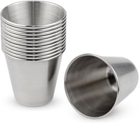 ZephyrHome 12 db rozsdamentes acél pohár szett, 30 ml, piknikhez, esküvőhöz, étteremhez 1