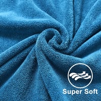 Prosop de baie XXL Zepphi Nagy 100x200 cm, din microfibră și bumbac, prosop moale și absorbant pentru saună, Dove Blue 2
