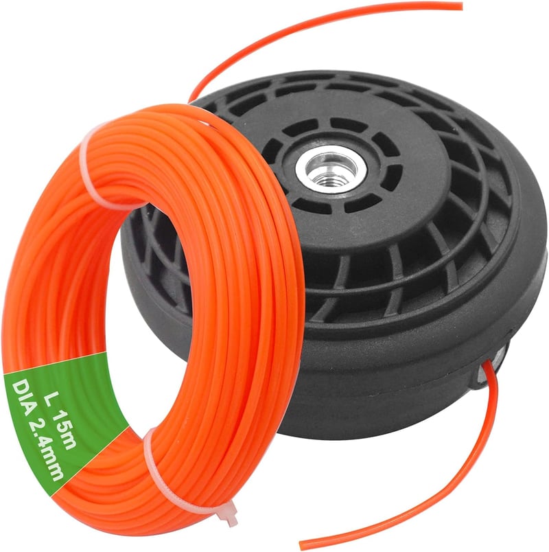 Zeqeey M10 x 1.25 mm Bal Menet Fűkasza Damil Tekercs 2.4 mm x 15 m