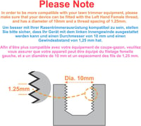 Zeqeey M10 x 1.25 mm Bal Menet Fűkasza Damil Tekercs 2.4 mm x 15 m 9