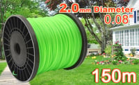 Fir universal pentru motocoasă Zeqeey din nailon, 2 mm x 150 m, fir pentru trimmer, 0,08 inch, sfoară din nailon 7